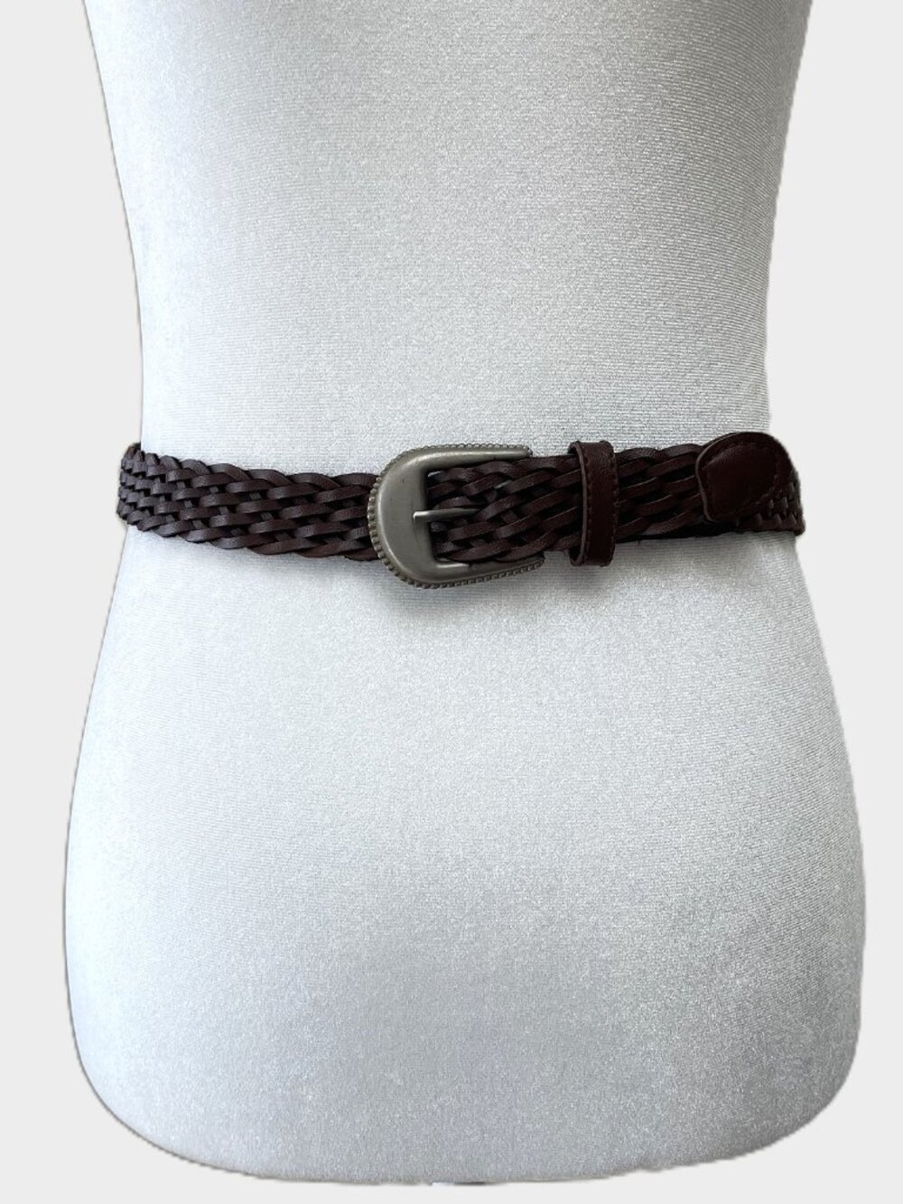 Brown Braided Leather Belt Adjustable up to 27" waist